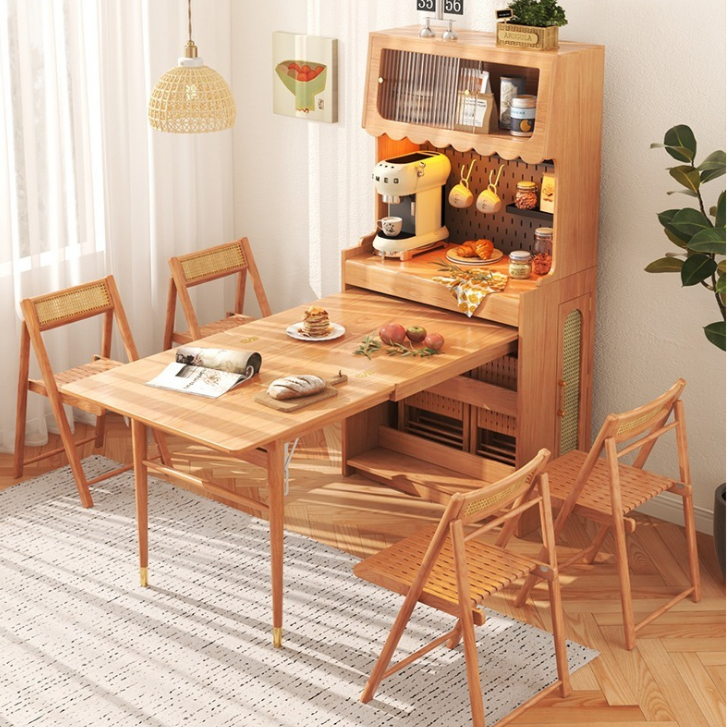 [Pre-order] Warner's Modern Folding Dining Table set and Chair High-grade Solid Wood - For Small Households | small table-Smart-Living