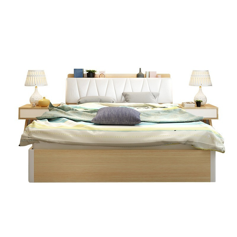 [Pre-order] Nordic board style high box bed for master bedroom, single/double bed 1.5m/1.8m, multifunctional storage bed for wholesale-Smart-Living