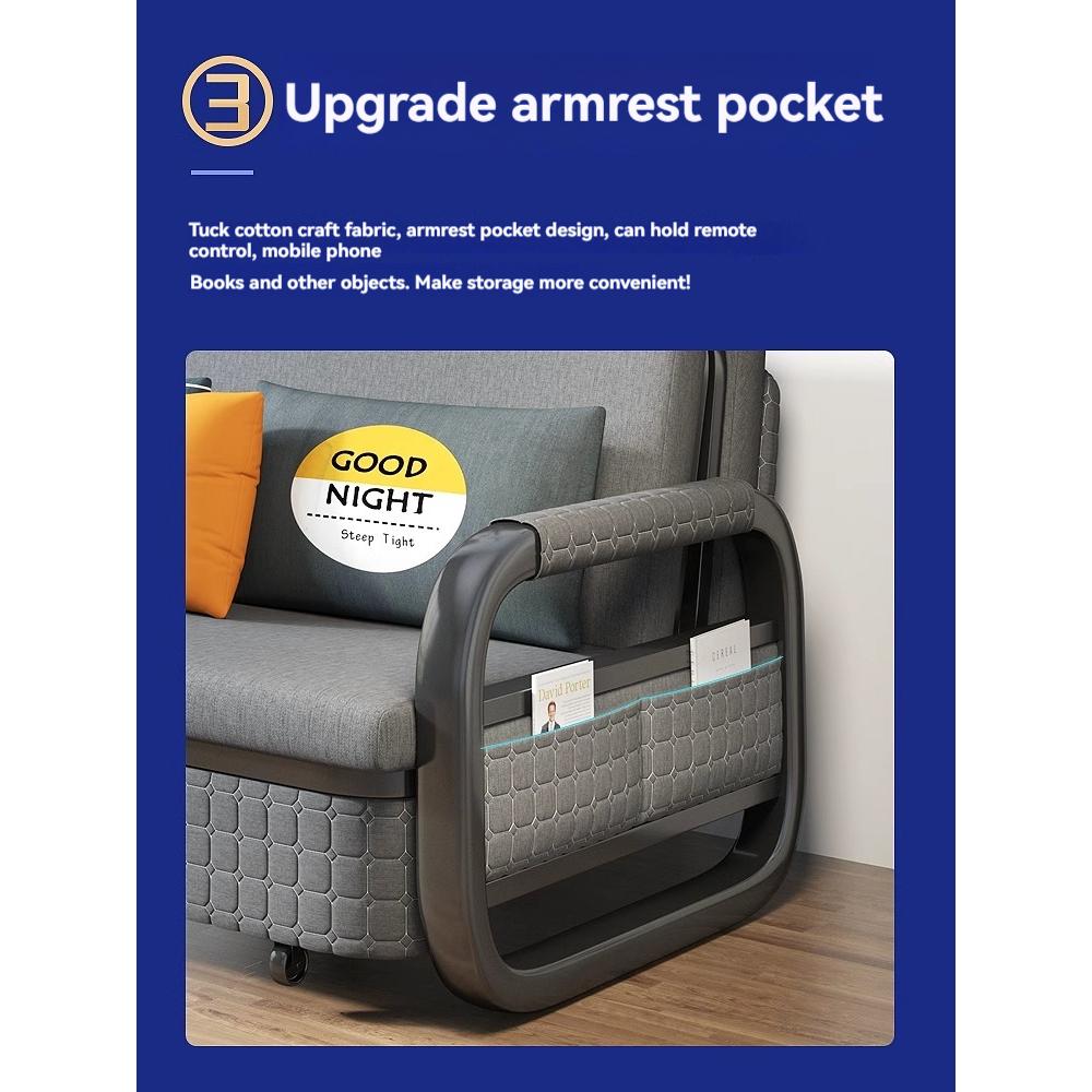 [Pre-order]  Sofa bed foldable dual-use multi-functional storage retractable balcony single double living room small apartment model-Smart-Living