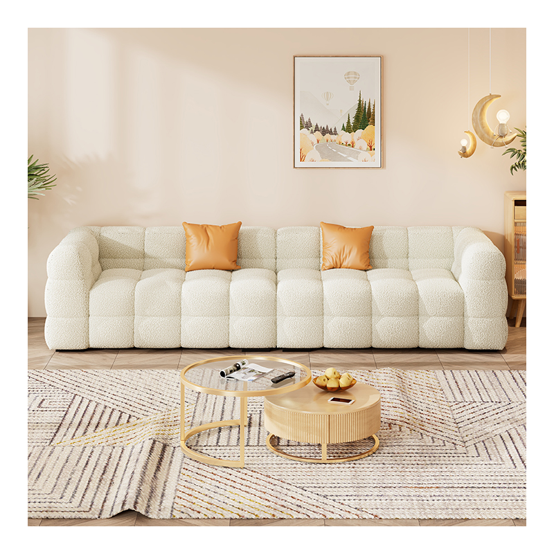 [Pre-order] Modern cashmere fabric marshmallow sofa modular living room sofa