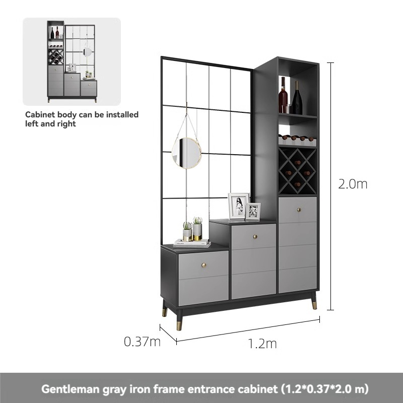 [Pre-order] Oulang Scandinavian simple entry door against the wall partition entryway cabinet one modern small household living room room cabinet fashion wine cabinet-Smart-Living