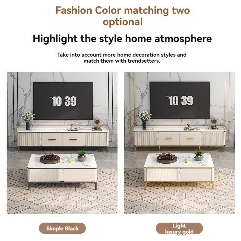[pre order]Light luxury TV cabinet, high-end rock slab, simple modern small apartment, bedroom, living room-Smart-Living