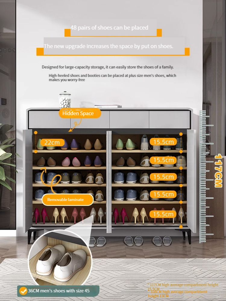 Large capacity shoe cabinet for home use, new 2023 popular high-end feeling, paint baking cabinet for living room and hallway-Smart-Living