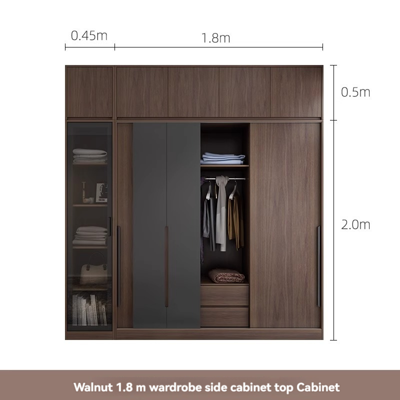 [Pre-order] Oulang Scandinavian modern bedroom sliding door three-door wardrobe simple assembly economy household sliding door wardrobe cabinet-Smart-Living