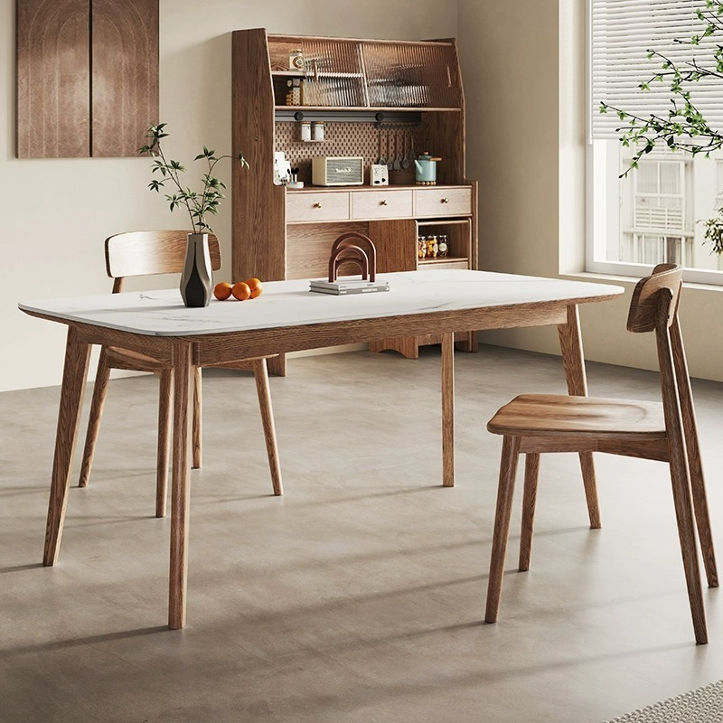 [Pre-order] Le Mas slate dining table and chairs combination household small apartment modern simple ash wood table and chairs rectangular dining table-Smart-Living