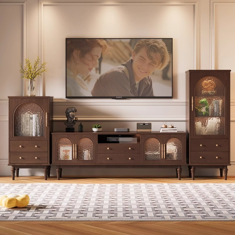 [pre order]American-style solid wood TV cabinet combined living room home French storage cabinet-Smart-Living