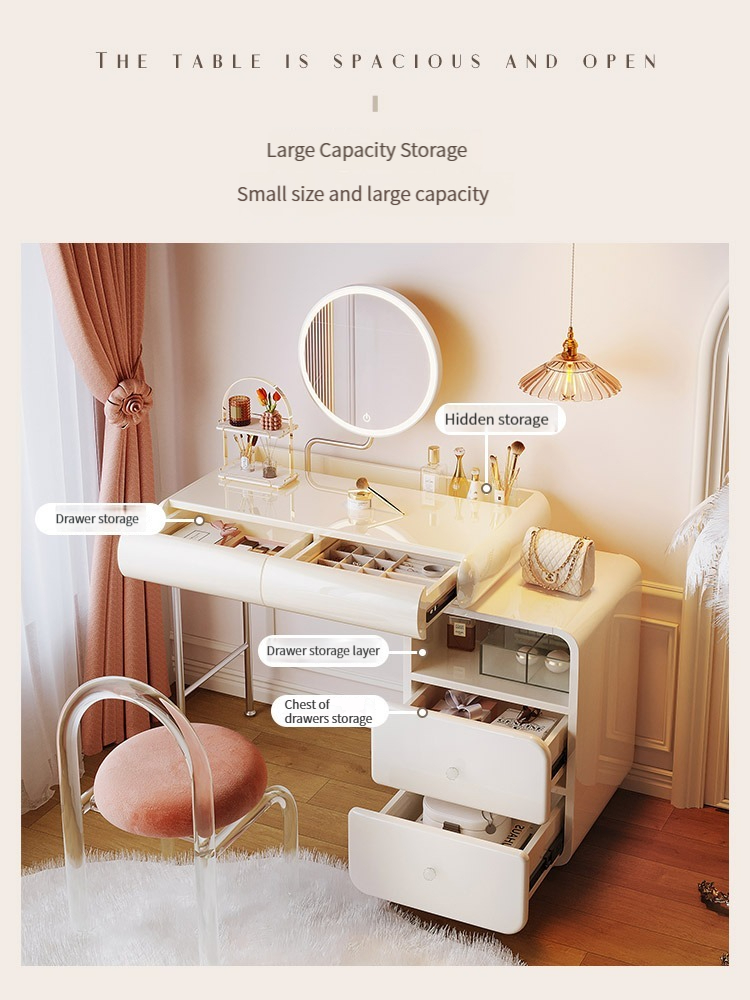 [Pre-order]  Cream style dresser, dressing table, master bedroom, simple modern small house, 2023 new simple chest of drawers-Smart-Living