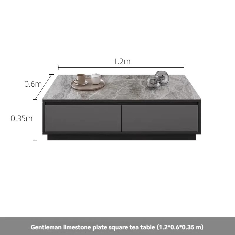 [Pre-order] Oulang Scandinavian simple living room coffee table and TV cabinet combination modern style home retractable creative grey floor cabinet-Smart-Living