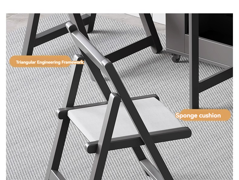 [Pre-order]Oulang  Rock plate folding dining table and chairs combination of modern and simple rental housing household small household movable rectangular row eating table-Smart-Living