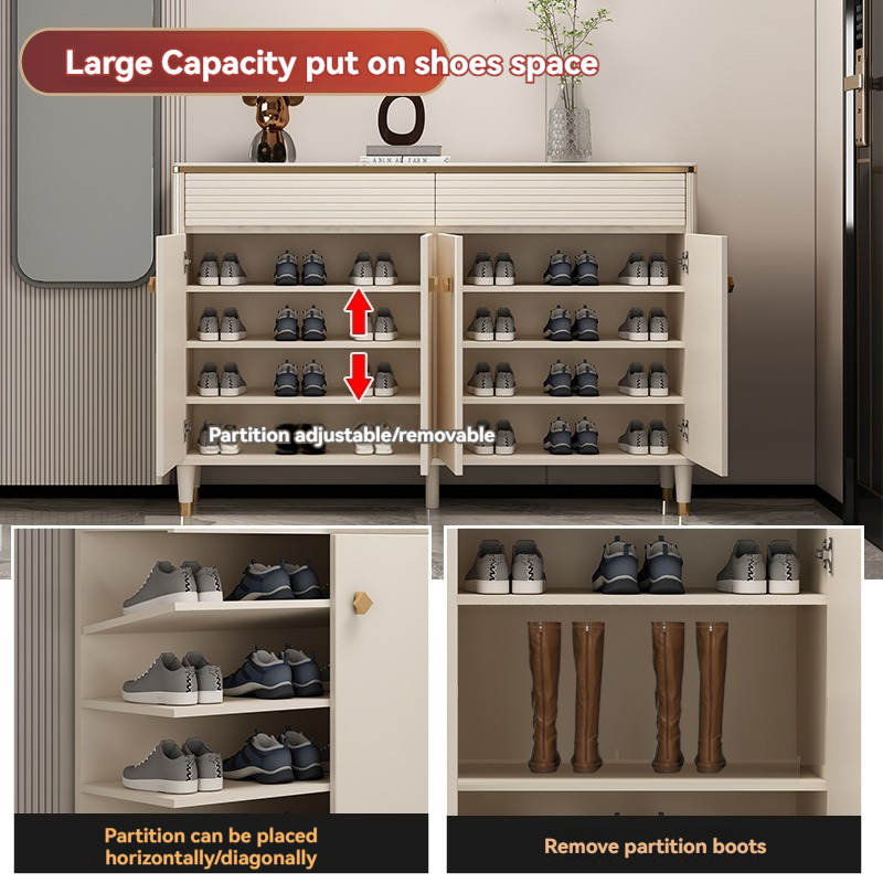 [Pre-order]  Light luxury lacquered shoe cabinet door home entry rock panel entrance cabinet integrated modern simple living room storage partition cabinet-Smart-Living