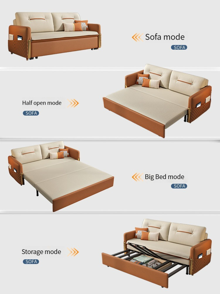 [Pre-order]  Light luxury sofa bed dual-purpose folding modern small living room double multi-functional removable and washable technology cloth sofa bed-Smart-Living