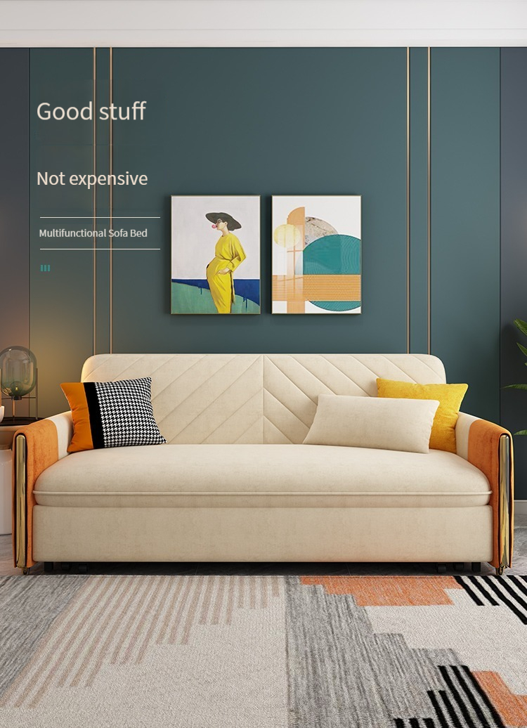 [Pre-order]  Sofa bed, living room, multi-functional dual-purpose, foldable single double small apartment, telescopic light luxury net red sofa-Smart-Living