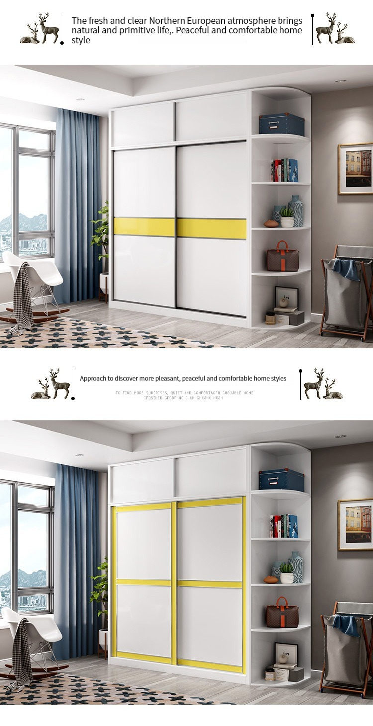 [Pre-order] Sliding door wardrobe, simple and modern style, suitable for bedroom and rental apartments. This easy-to-assemble economical and durable wardrobe is sturdy and reliable.-Smart-Living