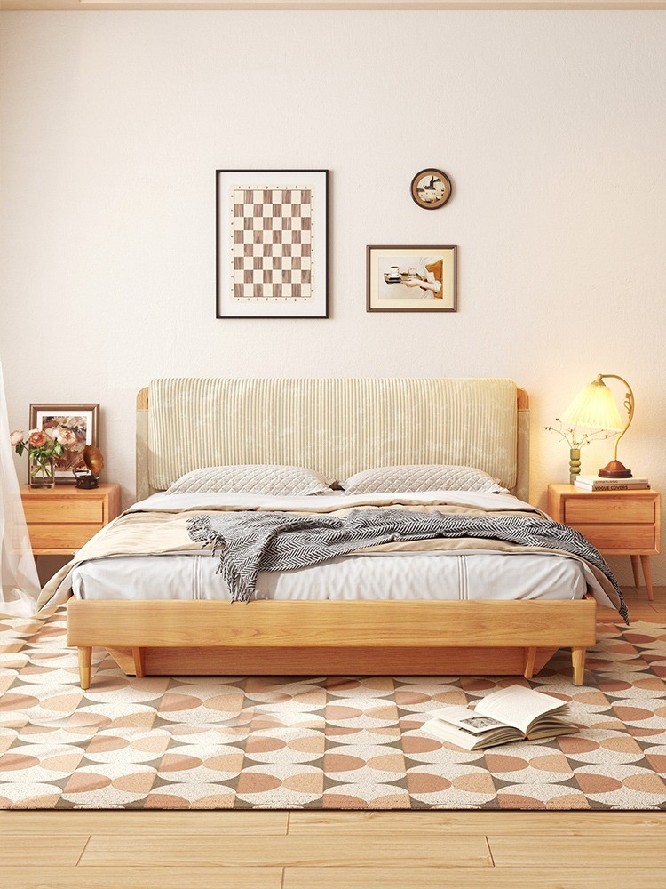 [Pre-order]  Solid wood high box storage bed Japanese small unit modern minimalist master bedroom 1.8m double box storage large bed-Smart-Living