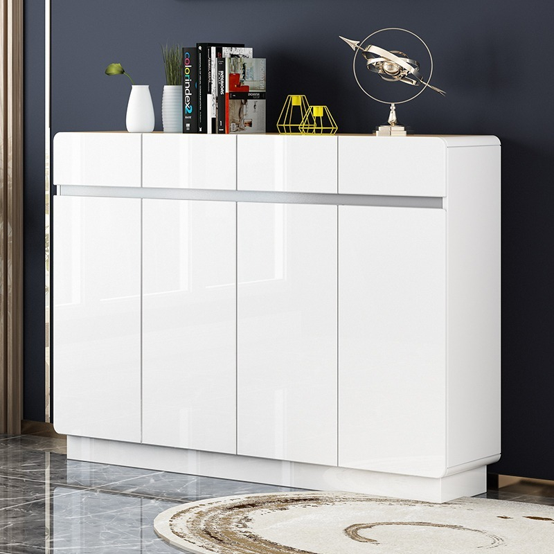 [Pre-order]  Simple Modern Paint White Shoe Cabinet Home Doorway Doorway Cabinet Living Room Storage Storage Cabinet Partition Cabinet Large Capacity-Smart-Living