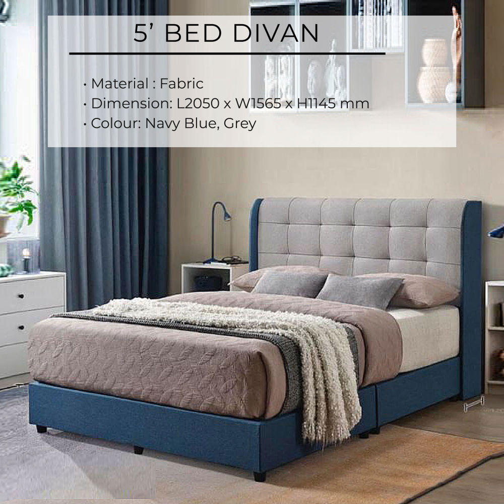 [pre order]Bed Frame Upholstered Bed with Buttoned Design Headboard, Fabric Bed Frame, Easy Assembly，No mattress-Smart-Living