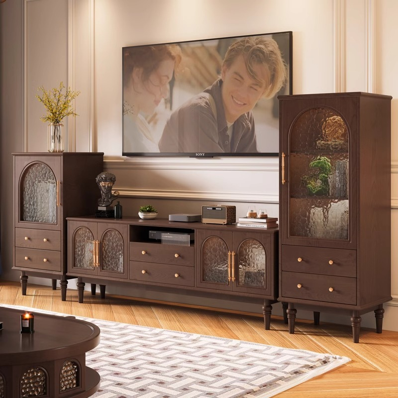 [pre order]American-style solid wood TV cabinet combined living room home French storage cabinet-Smart-Living