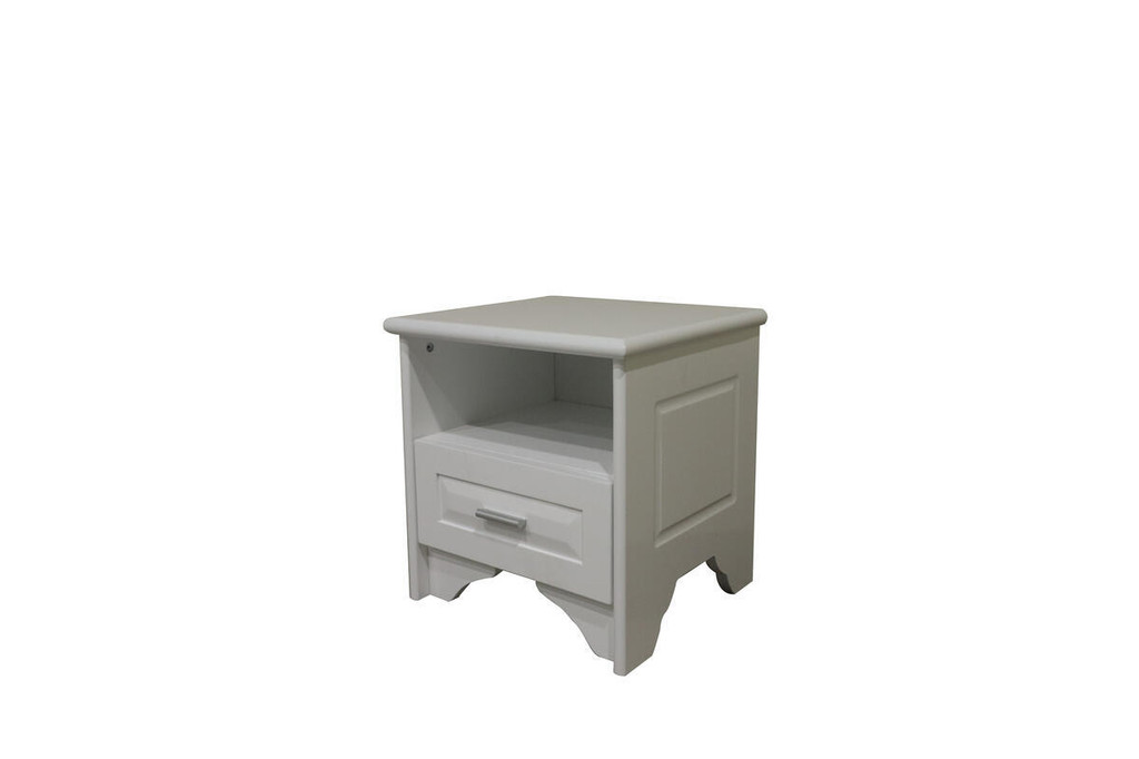 Solid wood luxury bedside table, simple white Nordic bedside cabinet, bedroom storage cabinet-Smart-Living