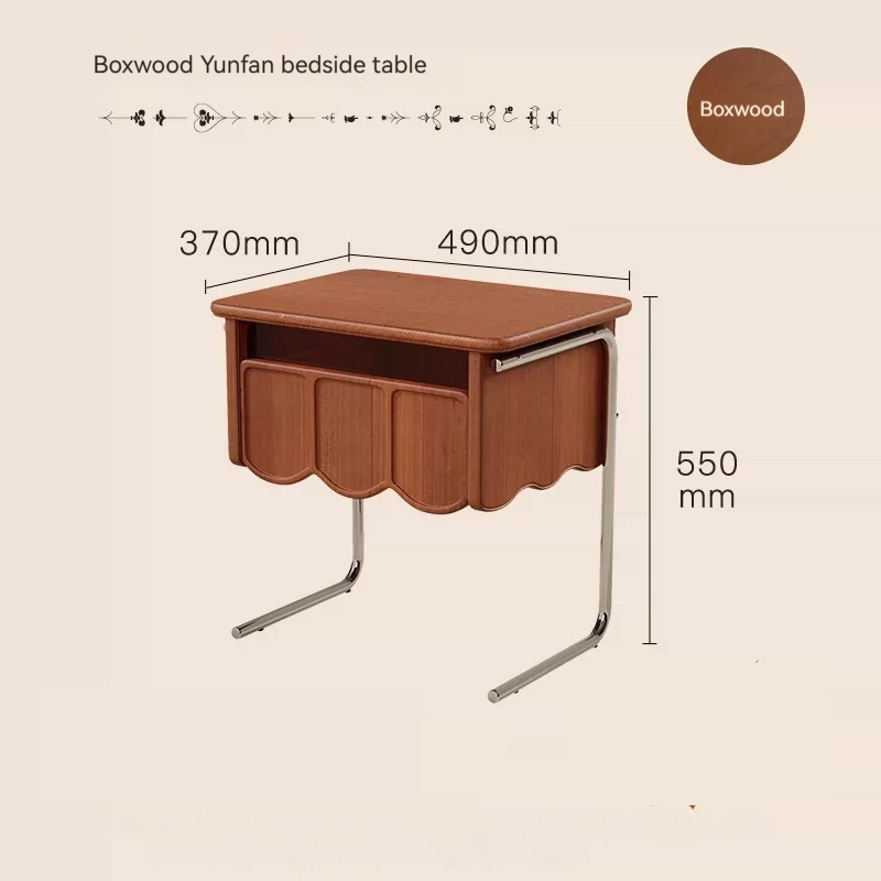 [Pre-order]  Solid wood bedside table, bedroom simple modern Nordic vintage storage cabinet, multifunctional storage shelf, bedside cabinet, storage cabinet-Smart-Living