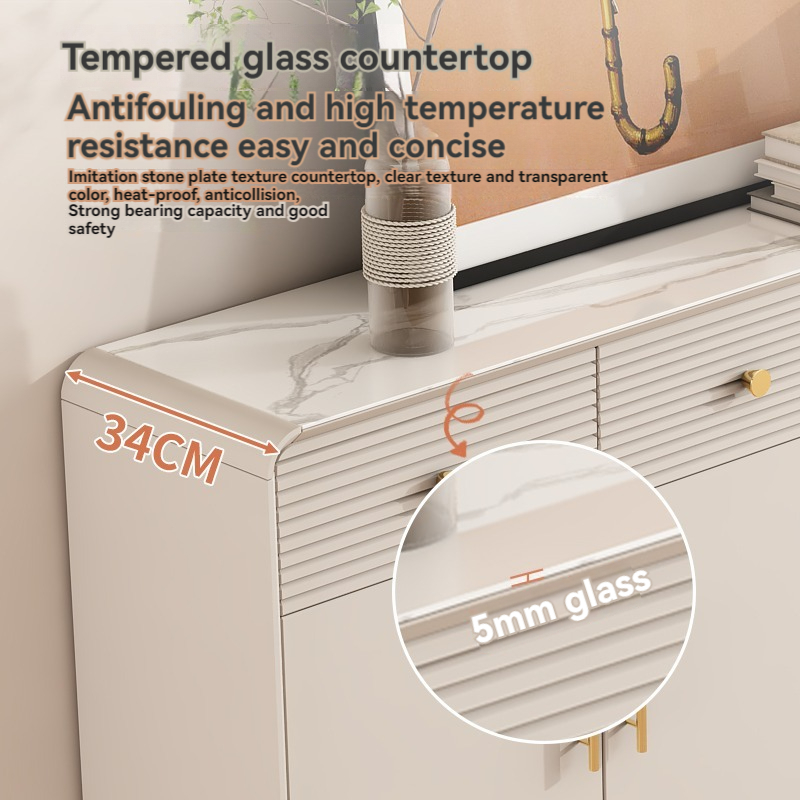 [ Pre-order ]  Light luxury cream air shoe cabinet Home door entry door cabinet modern simple living room partition cabinet storage hall cabinet-Smart-Living