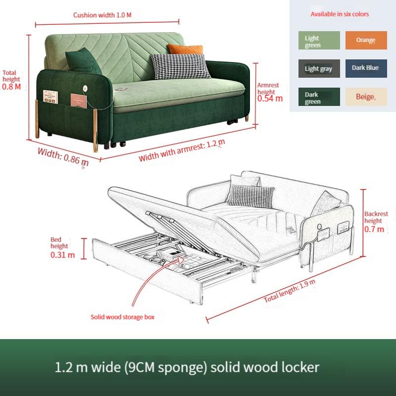 【Showroom】Sofa Bed With Storage Dual Purpose Foldable Bed/ Lazy Sofa Bed Foldable | Storage Bed Sofa Chair-Smart-Living