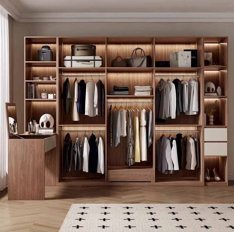 [Pre-order]  Corner desk integrated wardrobe Home bedroom modern simple assembly cabinet a door to the top of the economic wardrobe-Smart-Living