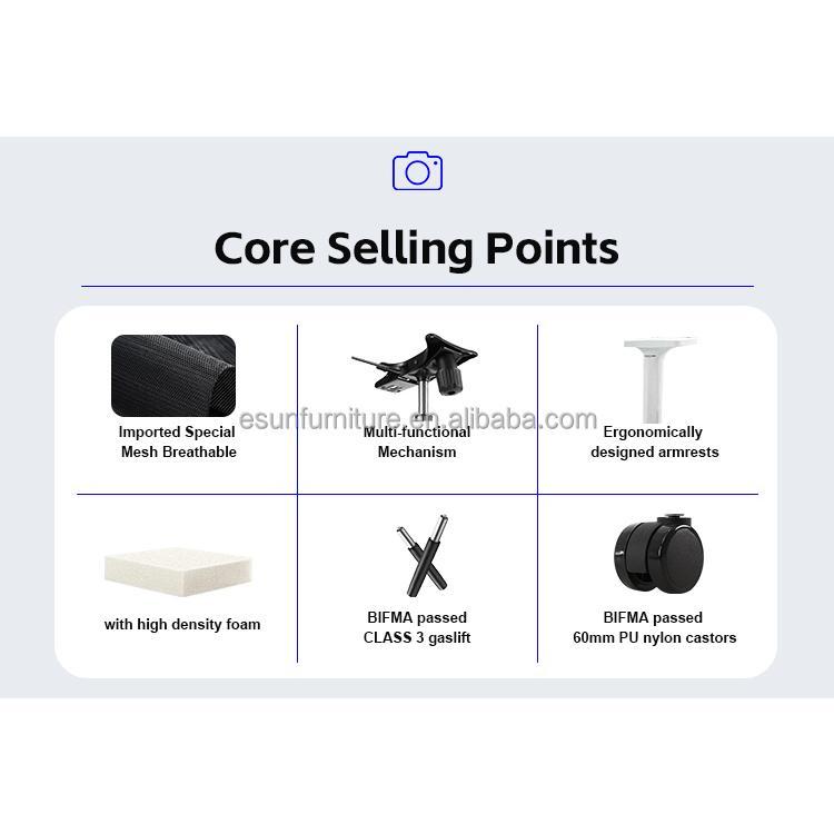 【Showroom】Ekintop Factory Hot Design Mesh Task Swivel CEO Office Chair Furniture Ergonomic manager Mesh Office Chairs for Office-Smart-Living