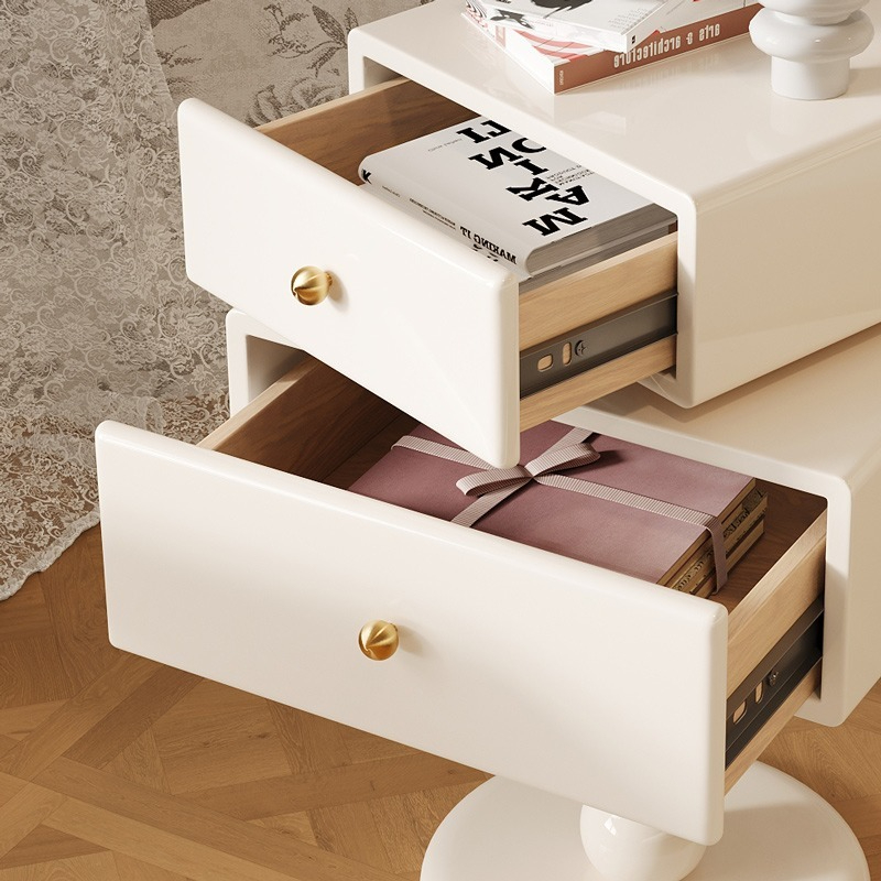 [Pre-order]  Creamy sugar cube bedside table, modern simple small multi-functional French light luxury bedroom, creative storage bedside cabinet-Smart-Living