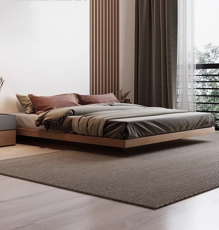 [Pre-order]  Japanese minimalist bed frame simple modern tatami bed no bedhead bed Homestays style off the ground low bed platform floating bed-Smart-Living