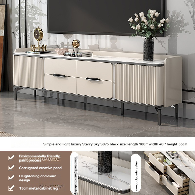 [pre order]Light luxury TV cabinet, high-end rock slab, simple modern small apartment, bedroom, living room-Smart-Living