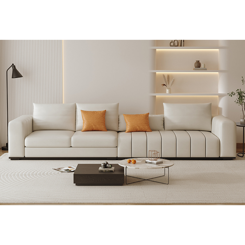[Pre-order] Italy style piano leather sofa minimalist sofa set living room furniture