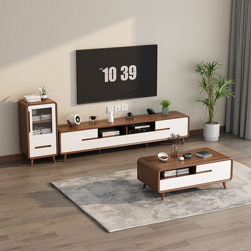 [pre order]New Chinese living room, small household cabinets, simple modern solid wood frames,-Smart-Living