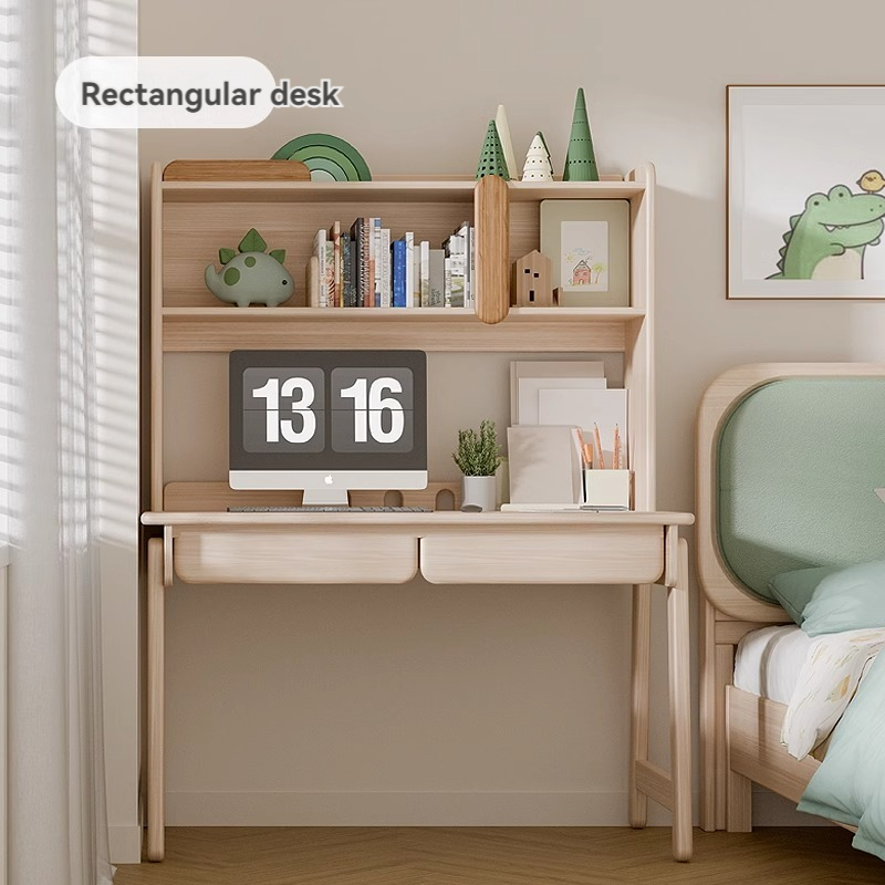 All solid wood children's learning desk, writing desk and chair set, single computer desk, combination desk, multifunctional desk-Smart-Living