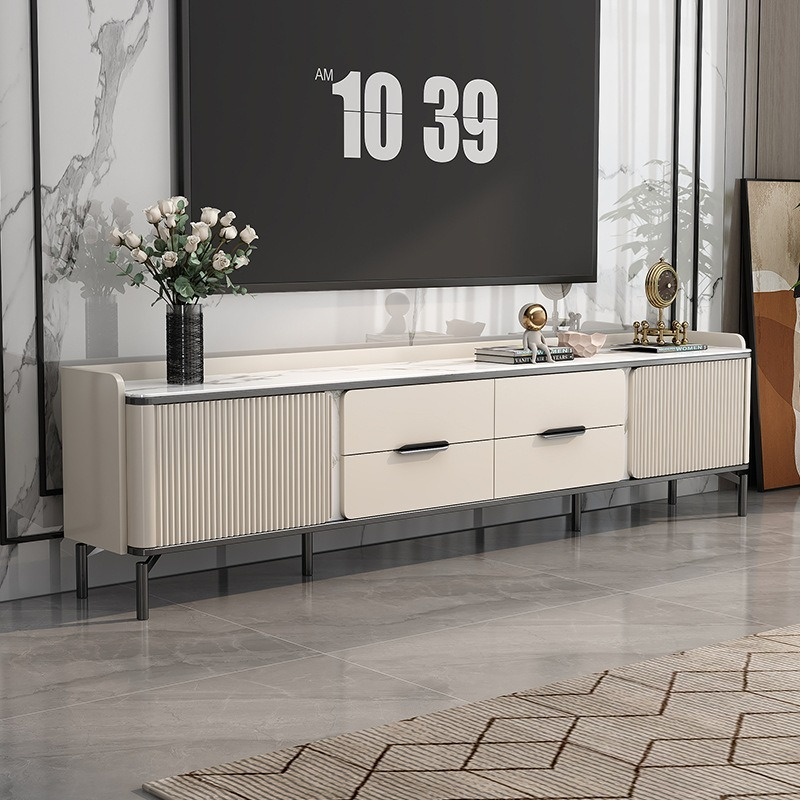 [pre order]Light luxury TV cabinet, high-end rock slab, simple modern small apartment, bedroom, living room-Smart-Living