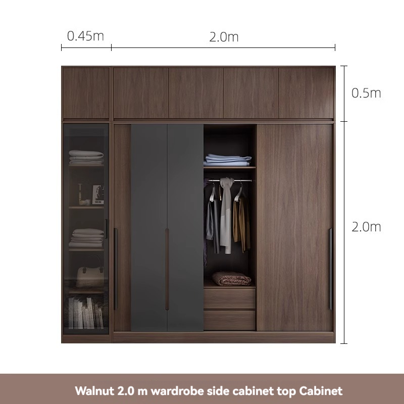 [Pre-order] Oulang Scandinavian modern bedroom sliding door three-door wardrobe simple assembly economy household sliding door wardrobe cabinet-Smart-Living