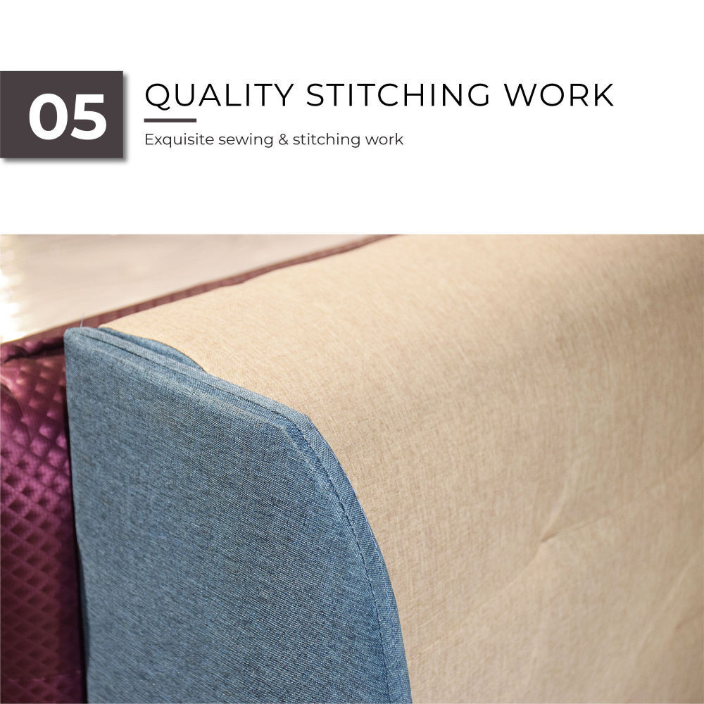 [pre order]Bed Frame Upholstered Bed with Buttoned Design Headboard, Fabric Bed Frame, Easy Assembly，No mattress-Smart-Living