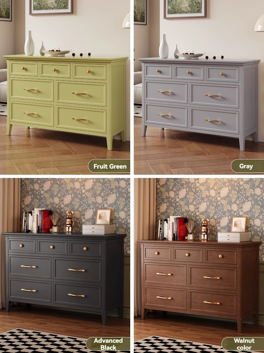 [pre order]French solid wood chest of drawers, modern minimalist drawers, living room, bedroom storage, sideboard, cabinet-Smart-Living