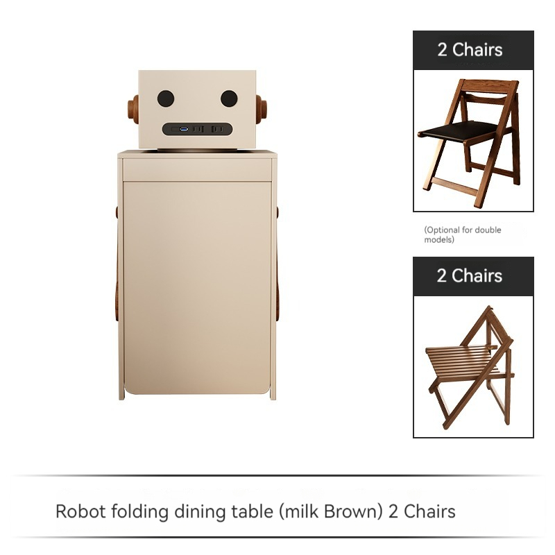 [Pre-order] Japanese-style household folding dining table and sideboard integrated space-saving dining table small apartment retractable simple solid wood leg table-Smart-Living