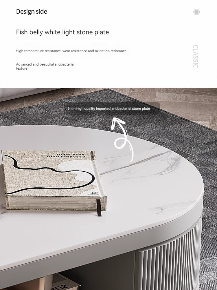 [Pre-order] Rock panel tea table living room 2023 new light luxury tea table living room home TV cabinet tea table modern simple small apartment-Smart-Living