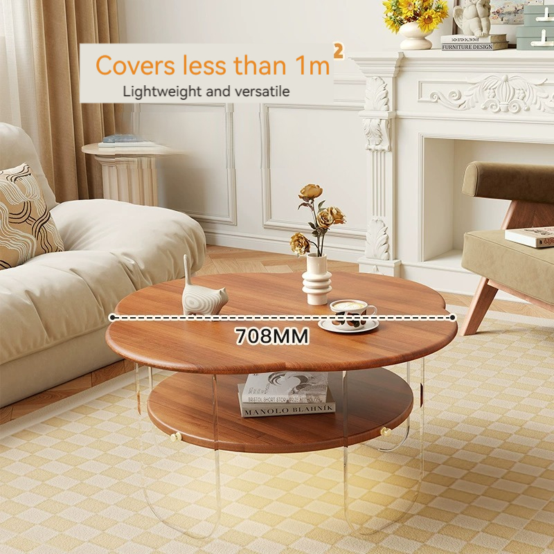 [Pre-order]  Solid wood simple coffee table, modern small household, home retro style, Nordic small table, French cream style tea table-Smart-Living