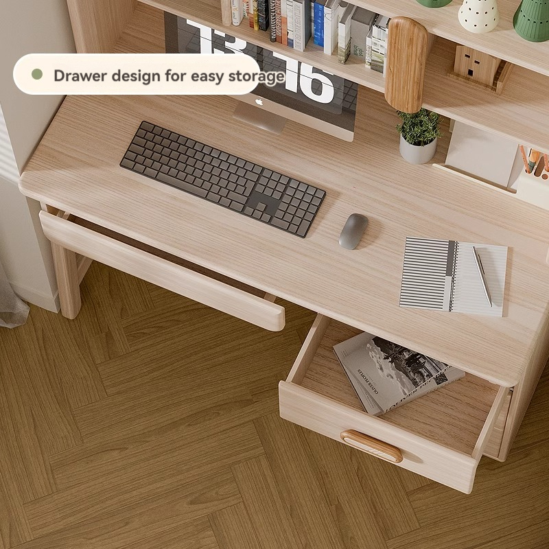 All solid wood children's learning desk, writing desk and chair set, single computer desk, combination desk, multifunctional desk-Smart-Living