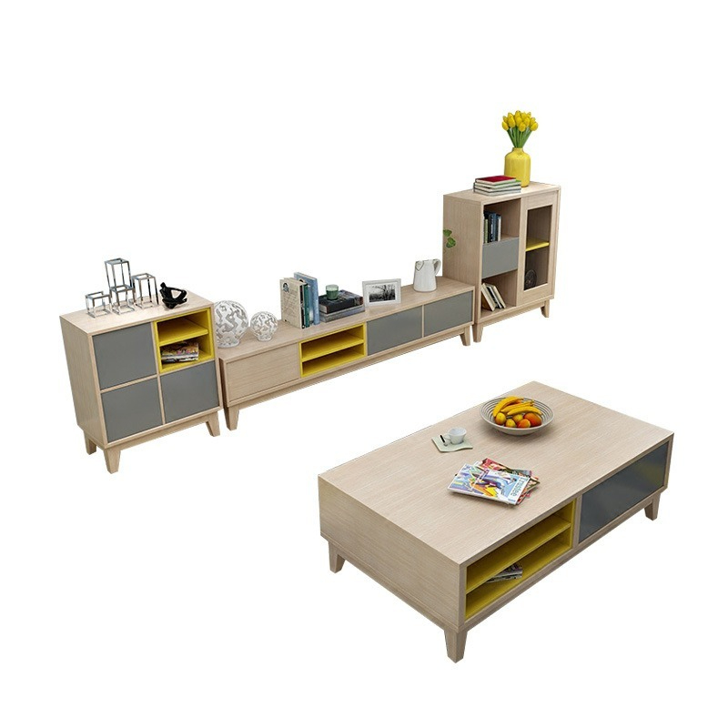 [Pre-order]  Classic Scandinavian-style mixed living room series coffee table, TV cabinet, side cabinet, storage cabinet, factory direct sales.-Smart-Living