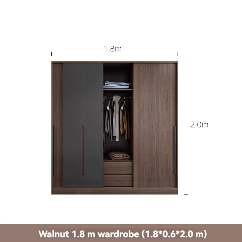 [Pre-order] Oulang Scandinavian modern bedroom sliding door three-door wardrobe simple assembly economy household sliding door wardrobe cabinet-Smart-Living