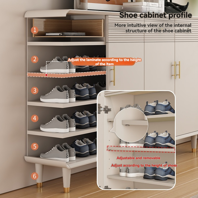 [ Pre-order ]  Light luxury cream air shoe cabinet Home door entry door cabinet modern simple living room partition cabinet storage hall cabinet-Smart-Living