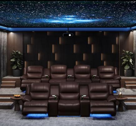 Pre Order Solid Oak First class leather luxury functional home theater; Relaxation space capsule functional sofa