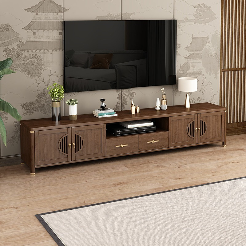 【per order】New Chinese Solid Wood TV Cabinet Living Room Household Small Coffee Table
