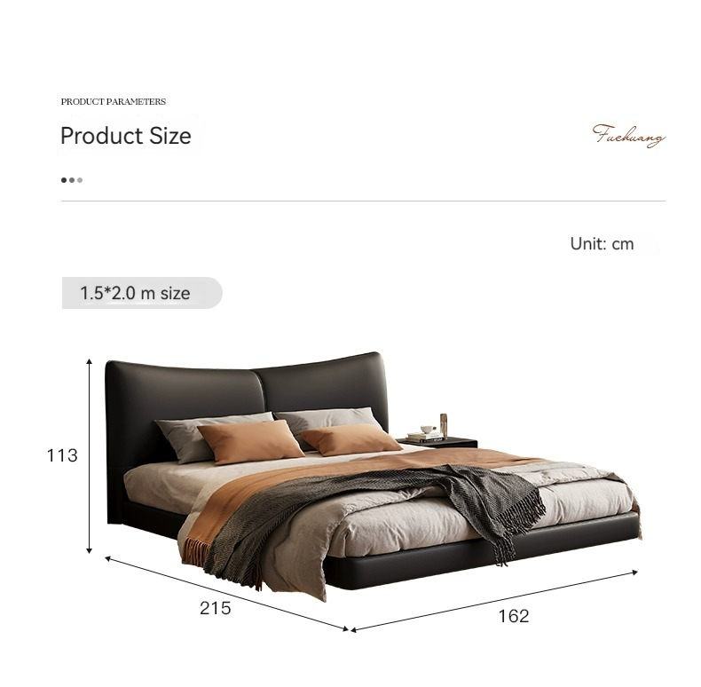 [Pre-order] WM Modern Simple Leather Suspended Bed New 1.5-meter Italian Master Bedroom Small Unit Double Soft Bag Leather Art Wedding Bed-Smart-Living
