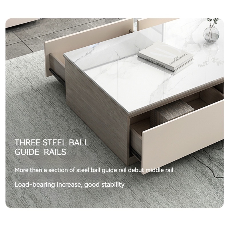 [Pre-order]  Rock Plate TV Cabinet Tea Table Combination - Modern Simple Living Room