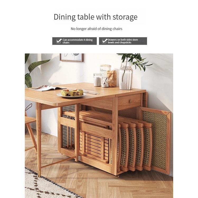 [Pre-order]  Foldable Dining Table Set With Storage | Dining Table | Table | Foldable Table | Dining Table sets-Smart-Living