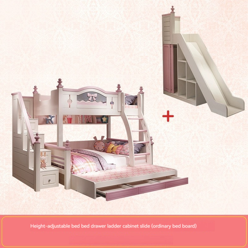[Pre-order] American noble children bed | double height bed | girl princess bed slide bed mother bed | Kids Bed | Bunk Bed-Smart-Living